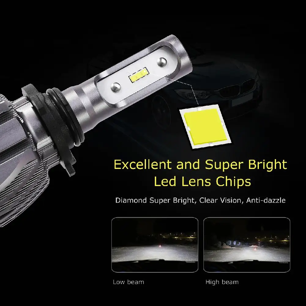 Oslamp 9006 HB4 светодиодный фары для авто 50 Вт 8000lm CSP чипы фонарь свет Светодиодная