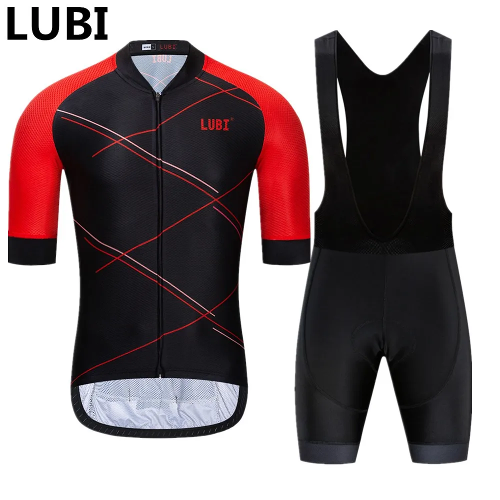 jersey and bib short Луби 3 цвета мужские про команды Лето Велоспорт Джерси нагрудник короткий набор Губка Pad одежда для езды на горном велосипеде наборы велосипед Костюмы Костюм Ropa Ciclismo - Цвет: jersey and bib short