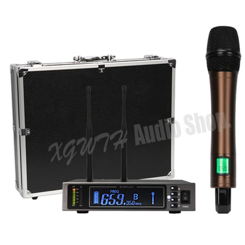 УВЧ Беспроводная микрофонная система истинное разнообразие 2-канальный