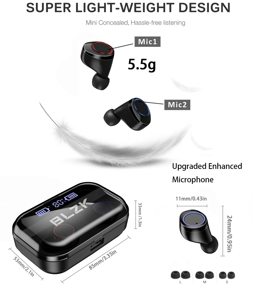 Bluetooth наушники True Беспроводной вкладыши TWS с 5 0 спортивные гарнитура стерео бас