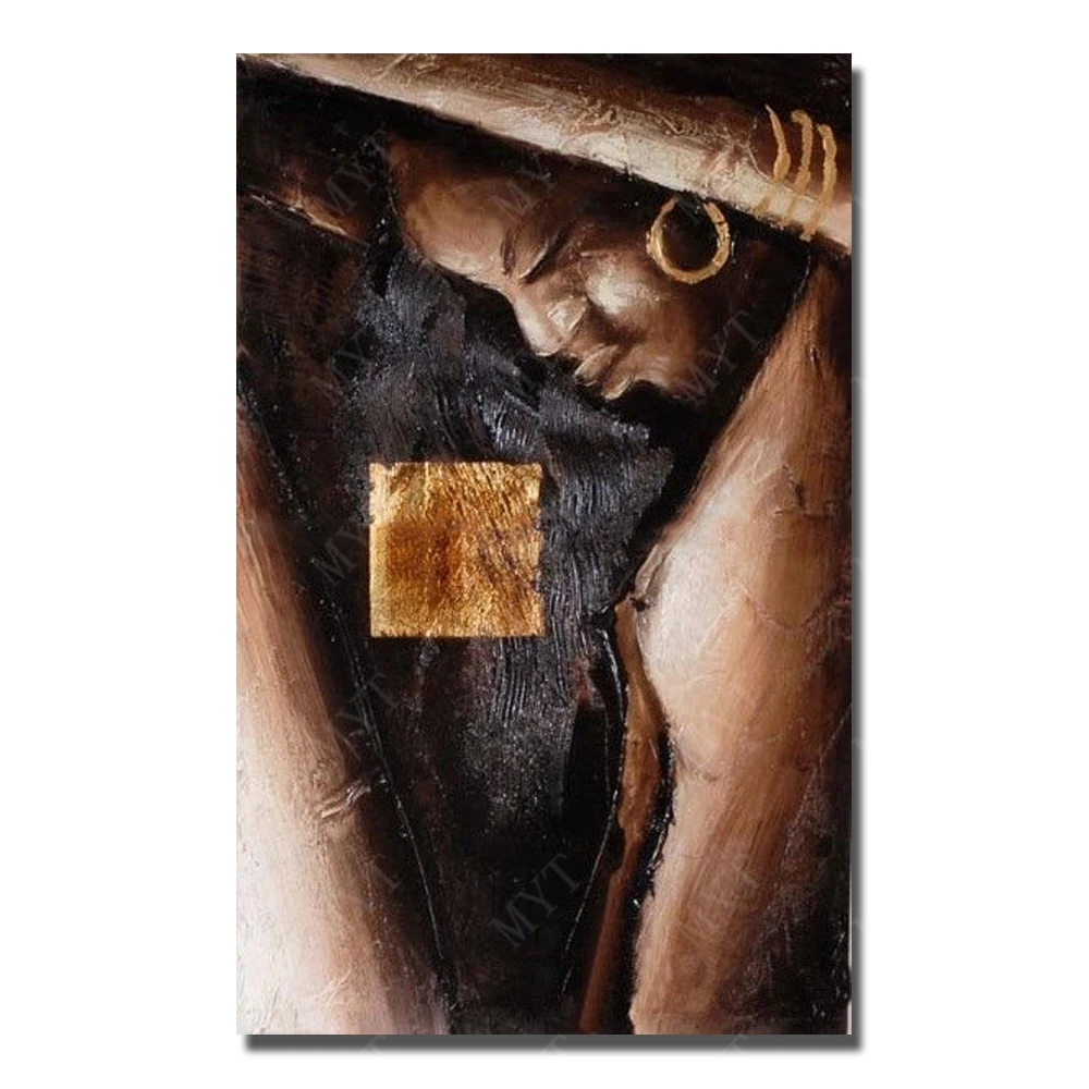 Бесплатная доставка Большая картина маслом на холсте африканская Обнаженная