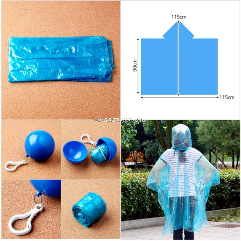 

1Pcs Portable Disposable Raincoat Poncho Transparent Environmental Light Raincoat Long Use Rain Coat CHE85 Dropshipping