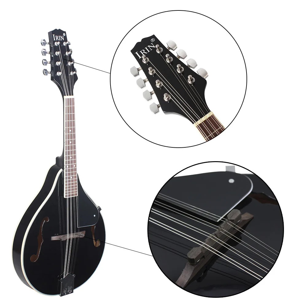 A Style 8 String липа мандолин музыкальный инструмент укулеле с палисандр стальная