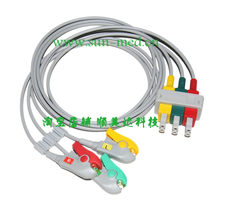 Совместимая ЭКГ кабель 3 провода leadwires для Philips hp монитор пациента | Обустройство