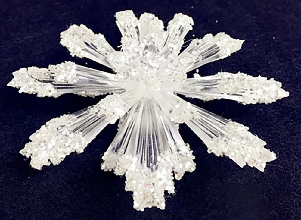 (Упаковка из 6) акриловая блестящая Снежинка для рождественской елки украшения