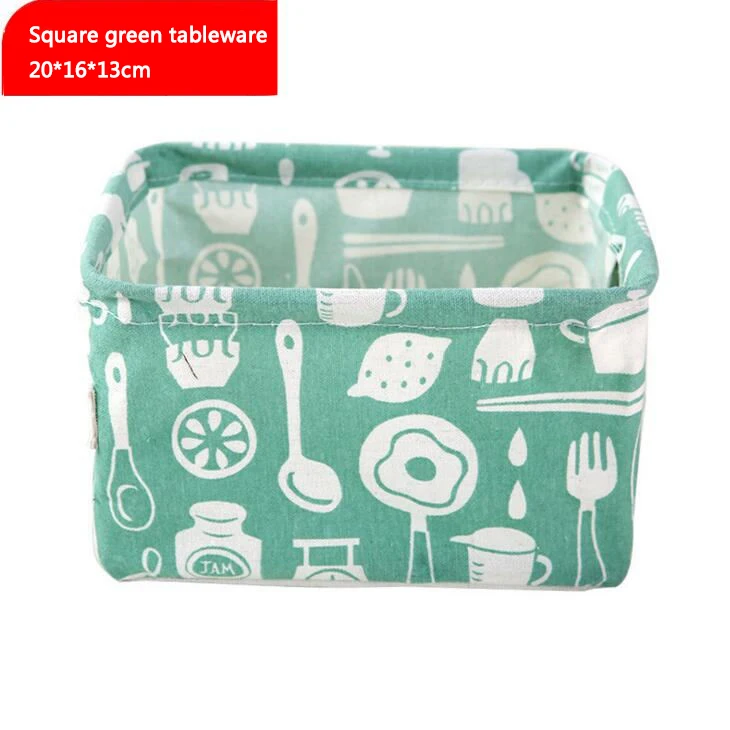 H900Square tableware Домашняя корзина для белья из хлопка и льна, корзина для грязной одежды, детская складная корзина для хранения игрушек, портативный органайзер для белья H900 - Цвет: H900Square tableware