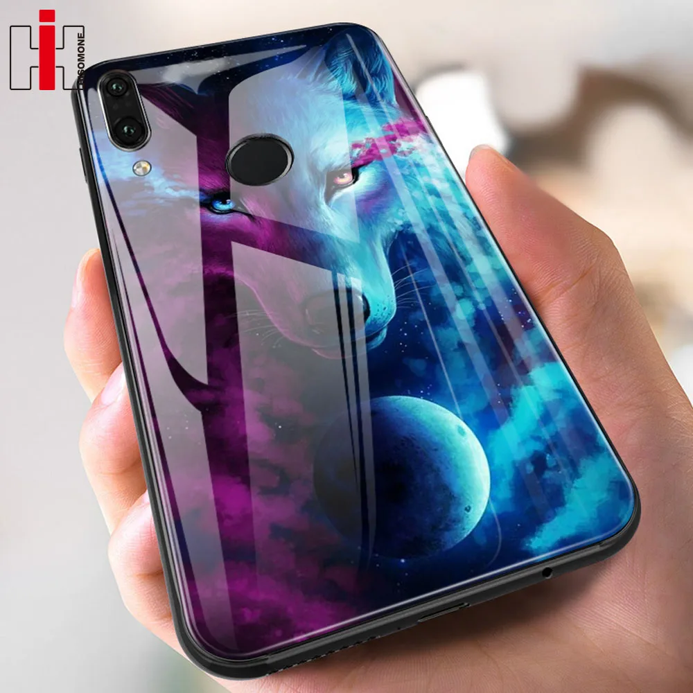 Чехол из закаленного стекла Hisomone Animal для Huawei P20 Lite Pro Mate 10 P Smart Enjoy 7S с узором на Honor 9