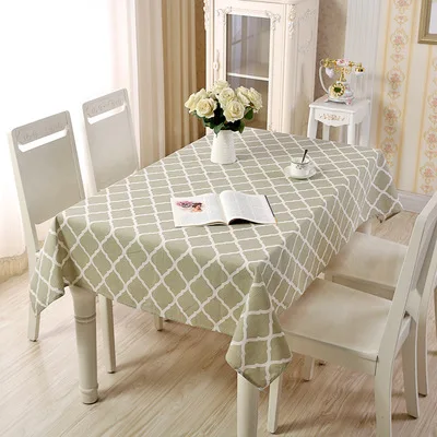 

Linen Cotton Black White Pink Plaid Tablecloth Dining Kitchen Table Cover Rectangular Oilproof Table Cloth Wedding Decoration