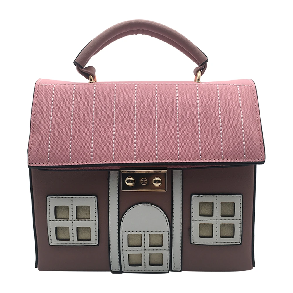 Индивидуальная кожаная женская сумка-мессенджер в форме дома модная сумка через