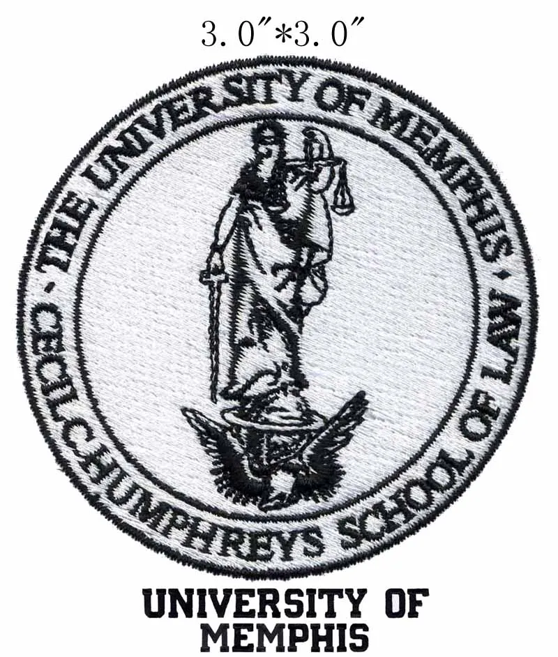 

The University of Memphis Seal 3"wide embroidery patch for thread/embroidery ribbons/parche militar