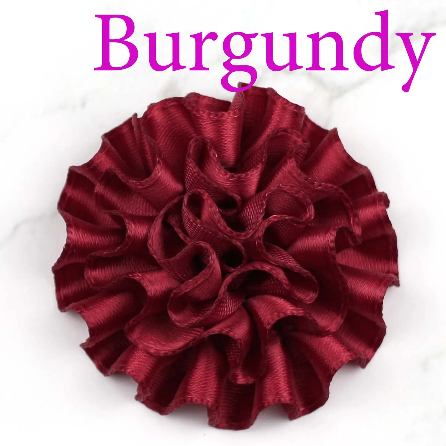 burgundy 10-100 шт " атласная лента цветы пиона Аппликации/ремесло/Свадебные украшения DIY для пошива швейных изделий принадлежности DIY повязка на голову 5x5 см - Цвет: burgundy