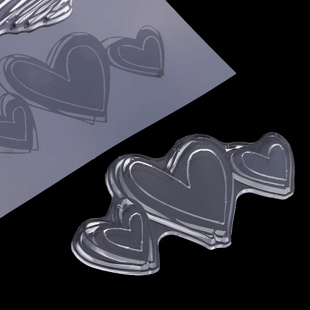 Love Heart Silicone Clear Rubber Stamp Seal for Scrapbook, Diary, Photo Album, Christmas Xmas Card Making, DIY Craft