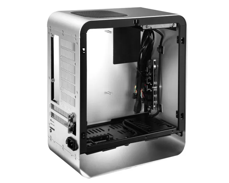 Оконный чехол для компьютера Jonsbo UMX1 плюс алюминиевый ITX шасси для HTPC Серебряный боковой через