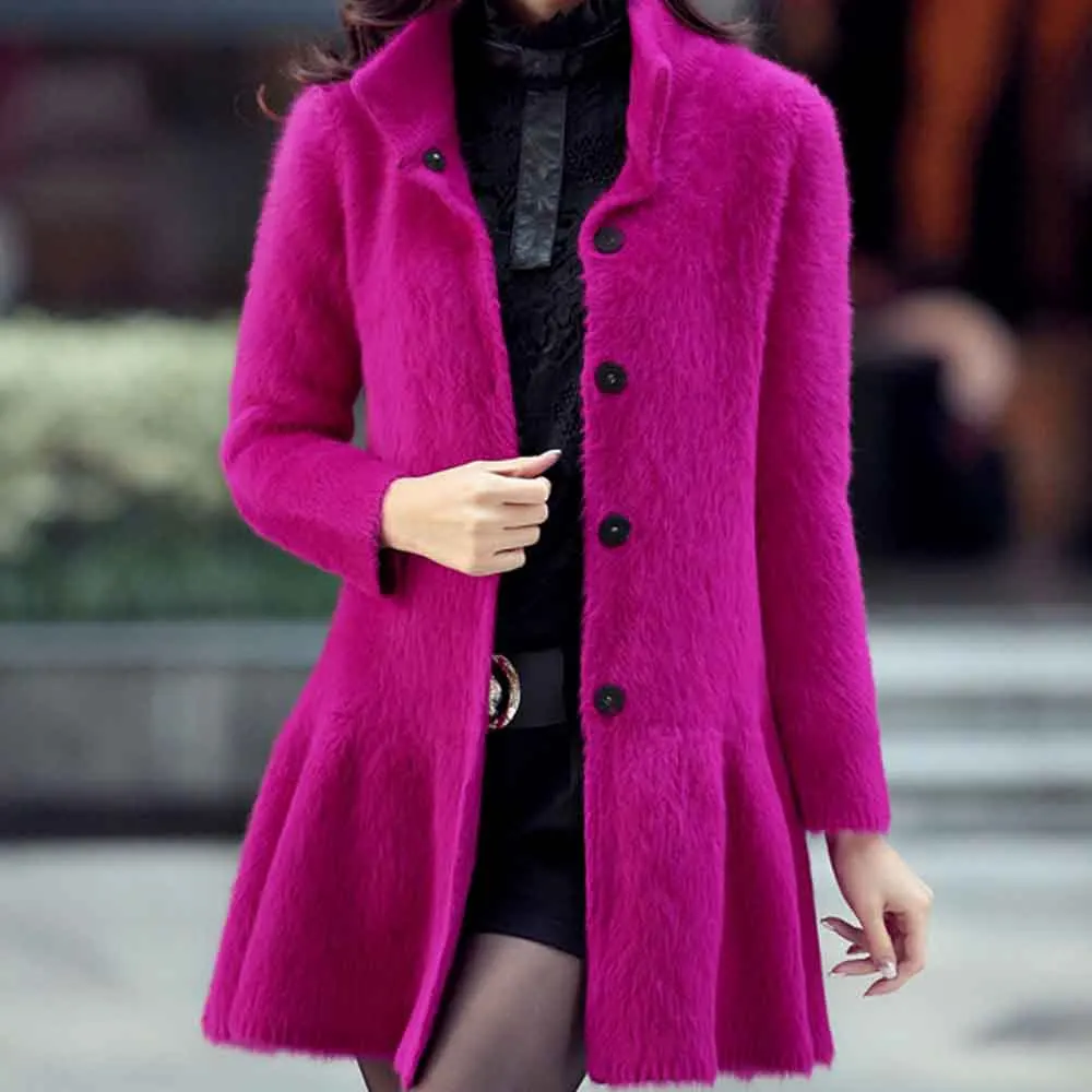 Женское кашемировое пальто с бабочкой облегающее из норки на заказ OEM SR6 |