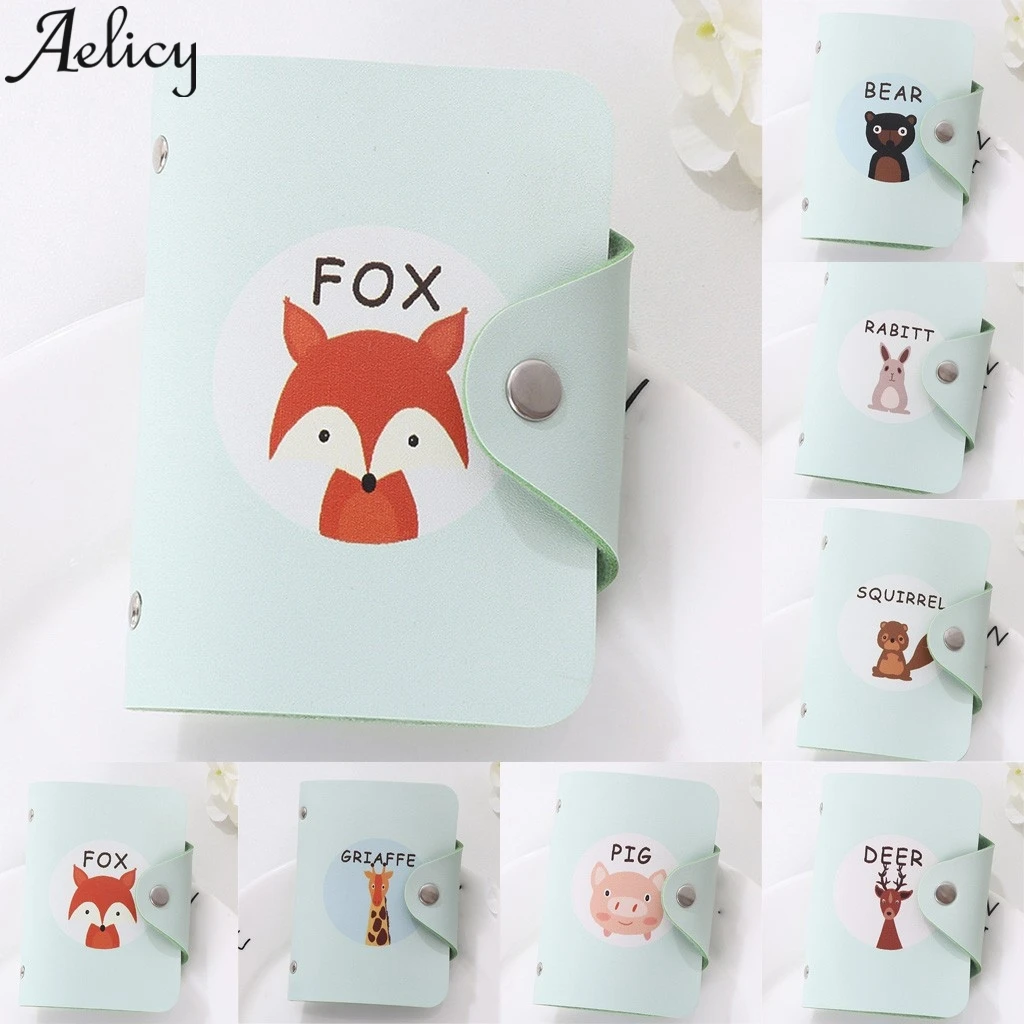 Aelicy модный креативный свежий милый короткий кошелек с животными кожаный