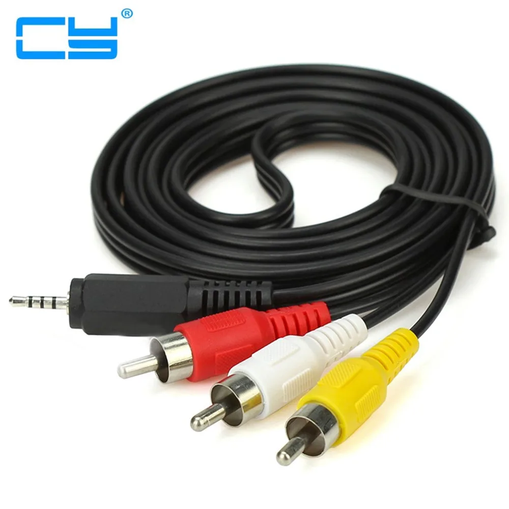 3 5 мм Jack para x RCA Phono Chumbo аудио/видео AV Cabo de De Video Para A Rede медиаплеер 1 м/5 футов|cabo rede|cabo