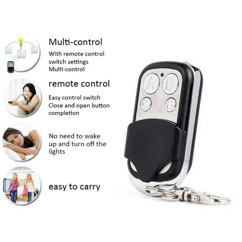 ABCD 4 Buttons Wireless RF Remote Control 433 MHz Portable For Garage Door Indoor Lighting Smart Switch | Обустройство дома
