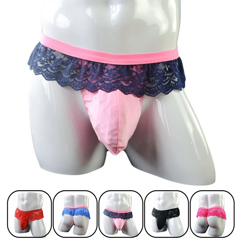 Мужское нижнее белье кружевные U образные выпуклая сумка сексуальные мужские