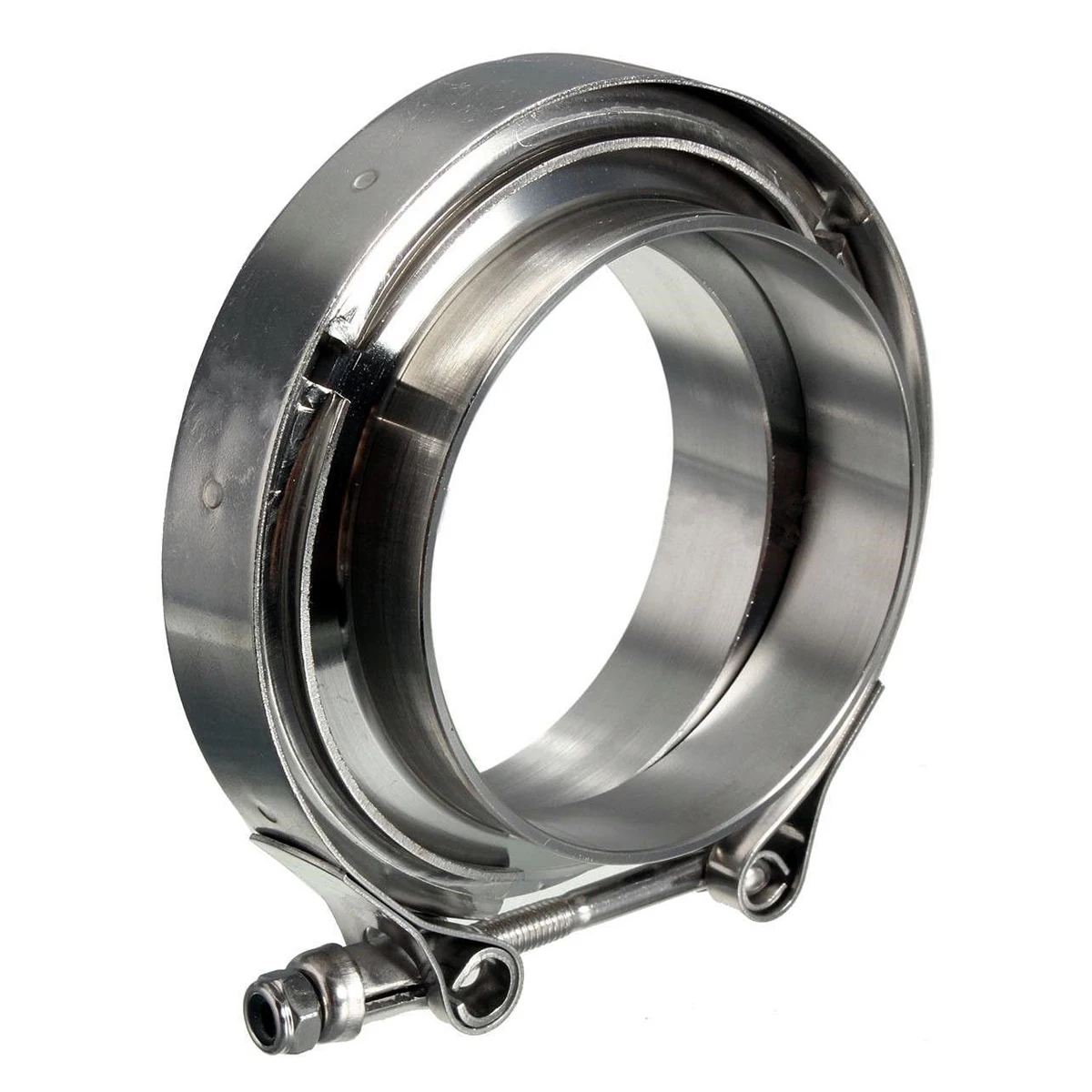 

Stainless Steel V Band Flat Flange Clamp Kit Assembly - 3 Inch Inner 76mm V Band Clamp and Flange Kit Male & Female Set Fittin