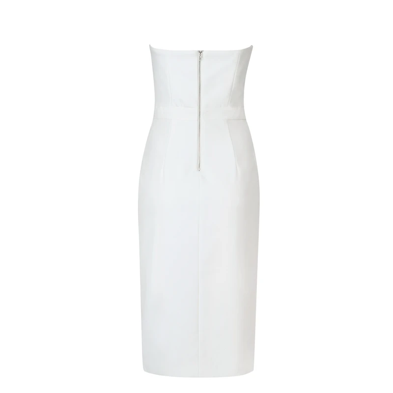 

INDRESSME Sexy Strapless With Bow Cut Out Bandage Dress Fashion Solid Sleeveless Women Backless 2019 Summer New Women Club Dress