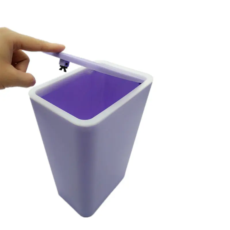 

Hand Pressure Cover Trash Can Household Bathroom Office Trash Can Rectangle Kitchen Living Room Storage