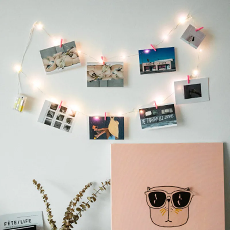 СВЕТОДИОДНАЯ Гирлянда для праздника 2 м 10 с зажимом фото сказочный светильник