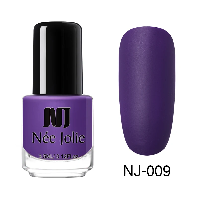 Matte NJ009 NEE JOLIE 3,5 мл матовый лак для ногтей серии Быстросохнущий дизайн ногтей голографический лак металлический эффект шелушение DIY лак для ногтей - Цвет: Matte NJ009