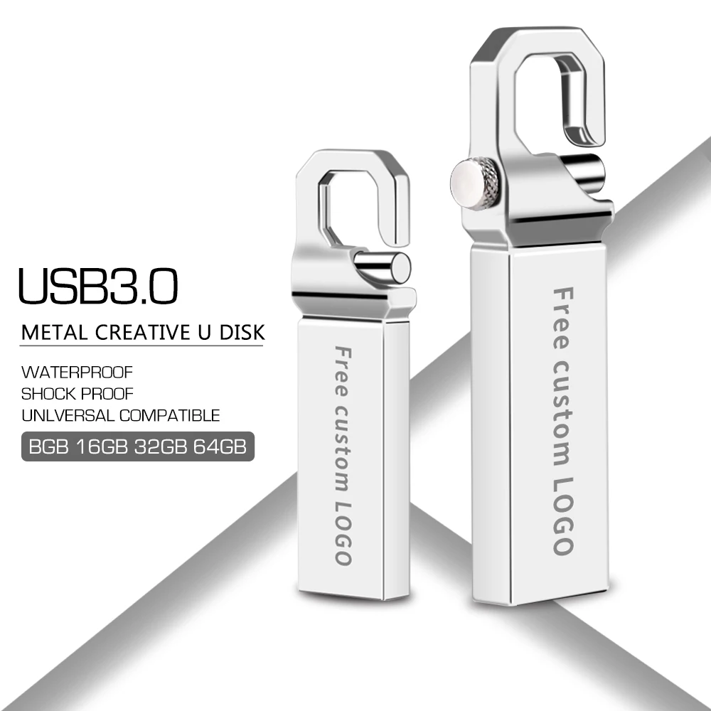 usb flash drive 32GB 3.0 usb stick 128gb mini bracelet flash drive metal gold 16GB key 64GB memory stick 8GB 4GB Free shipping