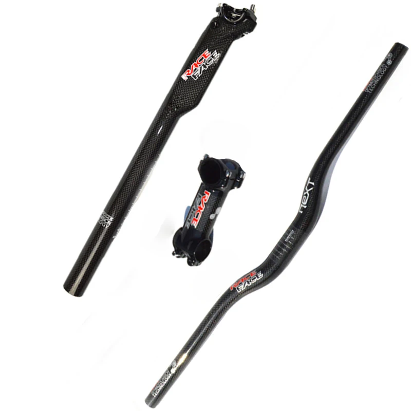 Raceface Next carbon MTB комплект рулей для велосипеда горный велосипед подъемный плоский руль стержень карбоновые Подседельный штырь карбоновые детали велосипедов набор - Цвет: risen bar set