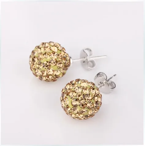Free shipping wholesale diamond crystal beads styd earrings shamballa stud earrings|beaded circle earrings|beads prayerearring post |