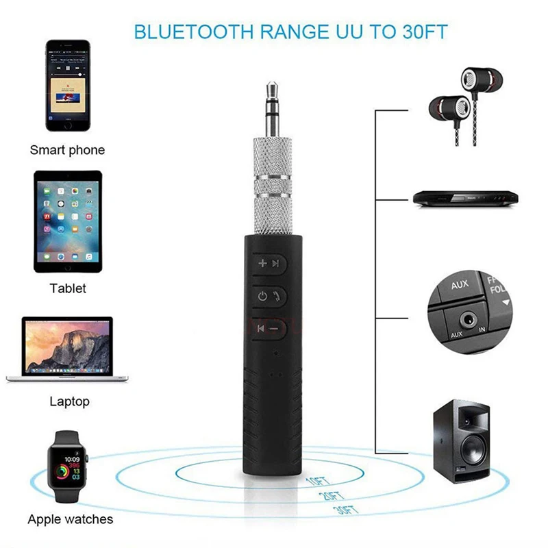 Автомобильный Bluetooth AUX 3,5 мм разъем Bluetooth аудио приемник микрофон Вызов Bluetooth адаптер 4,0 Автомобильный передатчик Авто музыкальные приемники