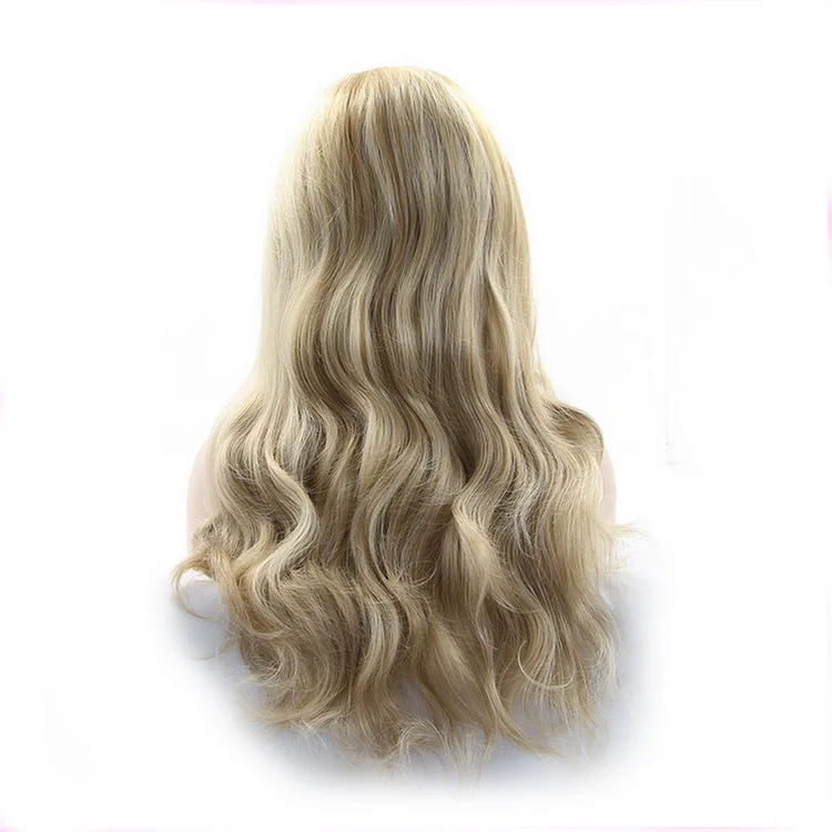 Yiyaobess Glueless длинные волнистые светлые волосы на кружеве синтетические волосы Серебристые черные коричневые каштановые афро-американские парики для женщин - Цвет: blonde