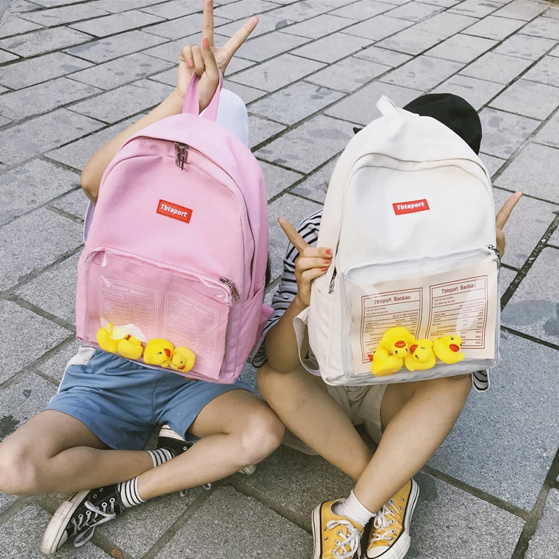 Рюкзак из парусины для студентов средней школы ПВХ Школьный Kawaii повседневный