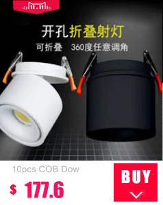 12 шт. 7 Вт 12 Вт 20 Вт 30 Вт Диммируемый светодиодный Cree Cob светильник Ac85-265v точечные светильники, встроенные для гостиной золотой черный серебристый