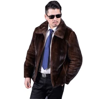 s 6xl new fashion man winter clothes high imitation mink fur coat zipper overcoat faux furry coat