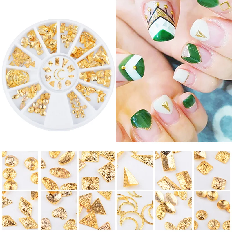 1 коробка золотой серебряный ноготь и заклепками в виде морской звезды ракушки с