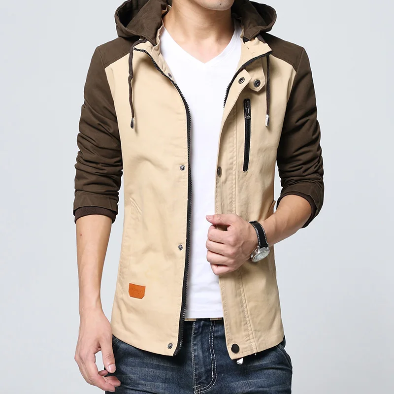 Men's Hooded Jackets New Fashion Autumn Male Army Green Casual jackets Outwear coats Size 2XL | Мужская одежда