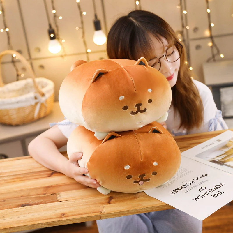 Мягкая плюшевая подушка Kawaii 1 шт. 35 см для лежания хлеба собаки милые мягкие