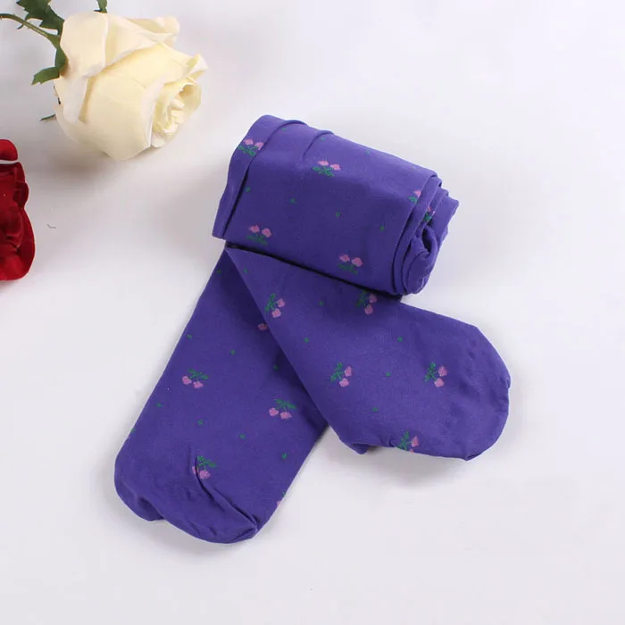 2017 весенние и осенние колготки для девочек с бархатным рисунком вишни детские