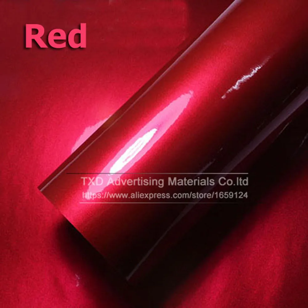 

Premium quality 10/20/30/40/50/60X152CM/Lot Red Metallic Glossy Glitter Wrap Sticker for car wraps Glossy Candy Gold Vinyl Film