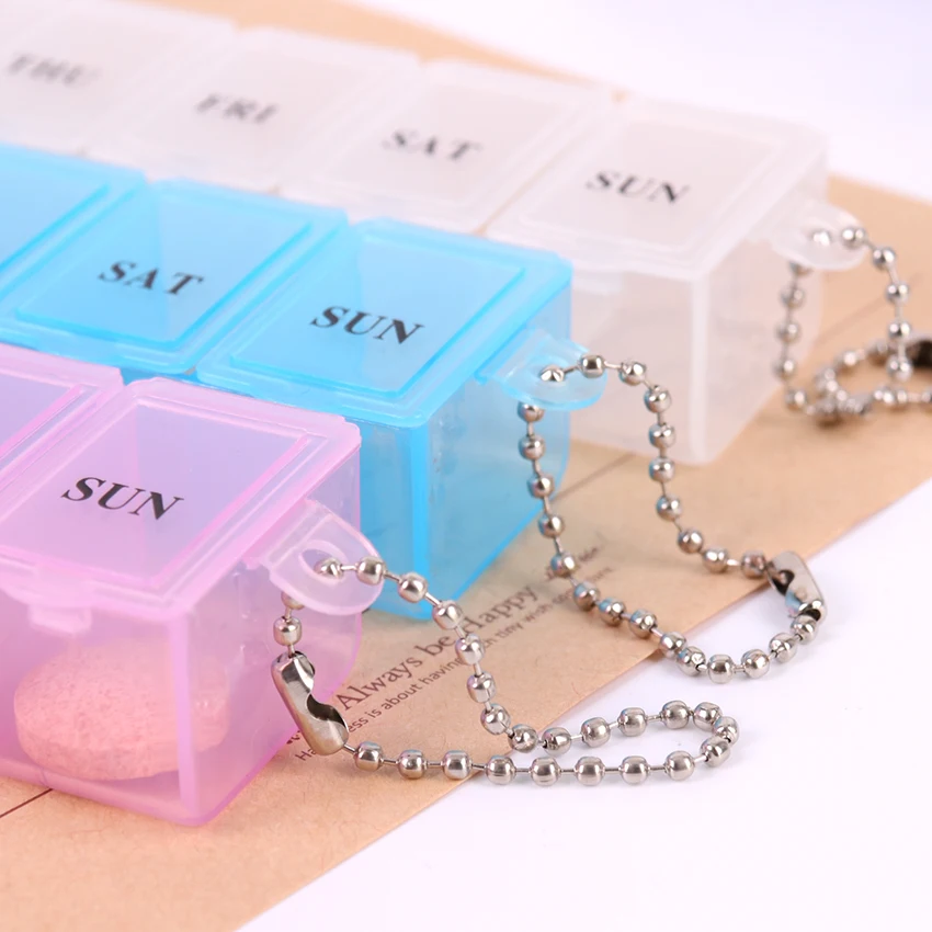 

7 Days Pill Case Medicine Storage Tablet Pill Box With Clip Lids Medicine Organizer Pill Case Splitters Storage Dispenser