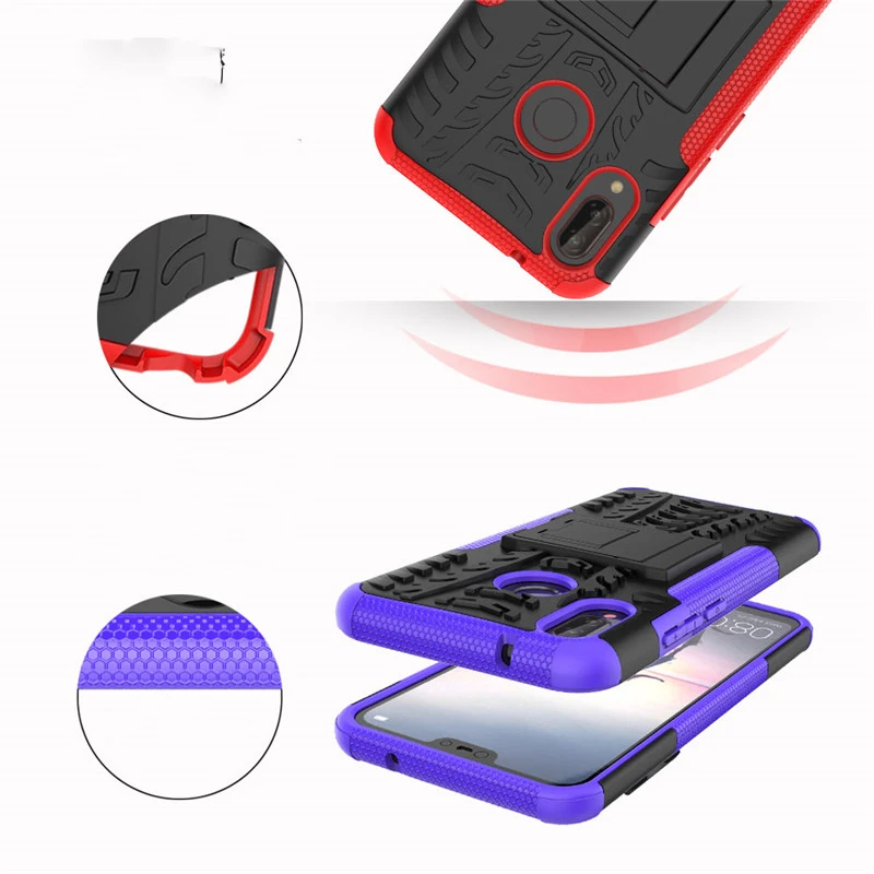P20 Case ShockProof TPU+PC Phone Stand For Huawei Lite Pro P smart Y6 prime Y9 Y5 2018 Nova 2 2i 3E Hard cover | Мобильные телефоны