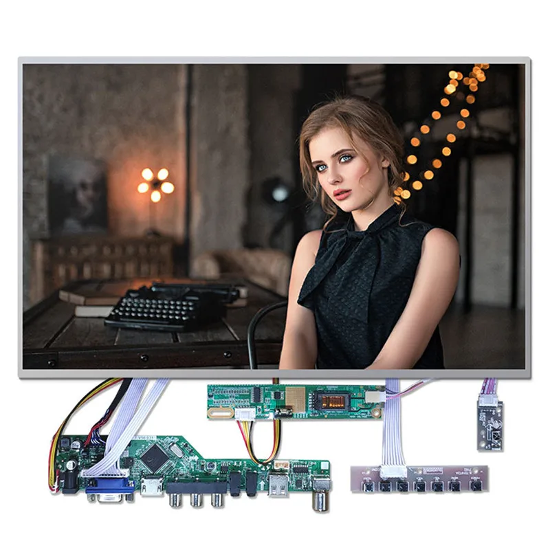 15,4 ''1280x800 ЖК-экран 30 контактов lvds tv HDMI VGA AV USB аудио ЖК-Плата управления u-диск рекламная Функциональная панель - Цвет: full kit