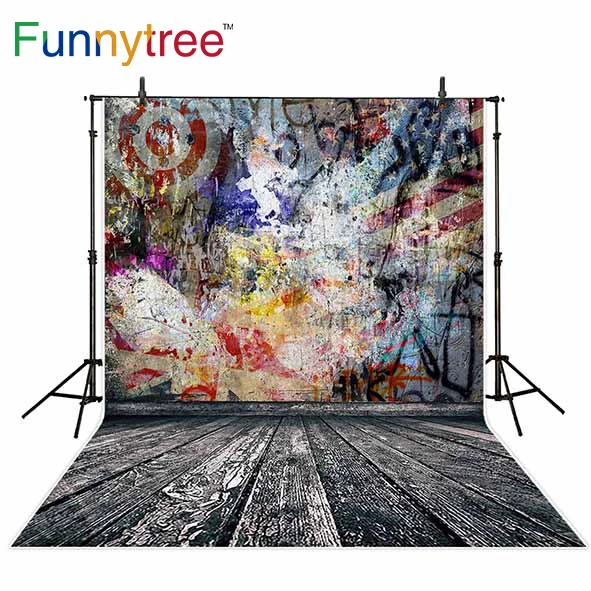 

Фон Funnytree для фотостудии с изображением американского Дня независимости граффити винтажный деревянный пол фон для фотосъемки