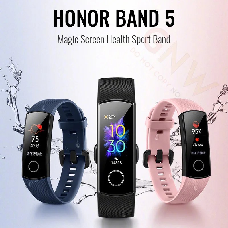 Смарт-браслет huawei Honor Band 5 с кислородом крови, цветной сенсорный экран, монитор сердечного ритма, сна, сна