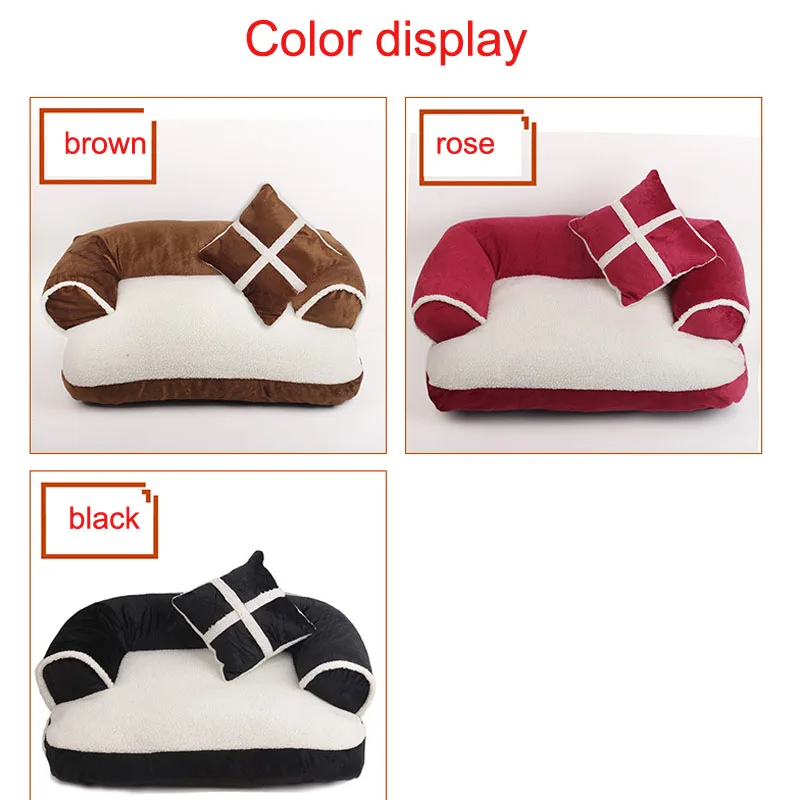 Comprar Cama De Perro Casa De Perro Que Se Calienta Nido Suave Para Mascotas Nido De Perro Otoño E Invierno Sofá De Caseta De Perros Ropa De Cama Con Almohada Para Gato Bulldog Dorado