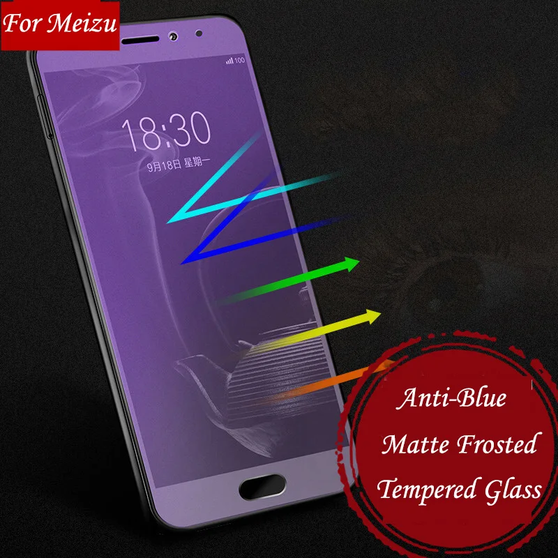 JGKK 2.5D анти синее матовое закаленное стекло для Meizu Pro7 Plus синий без отпечатков