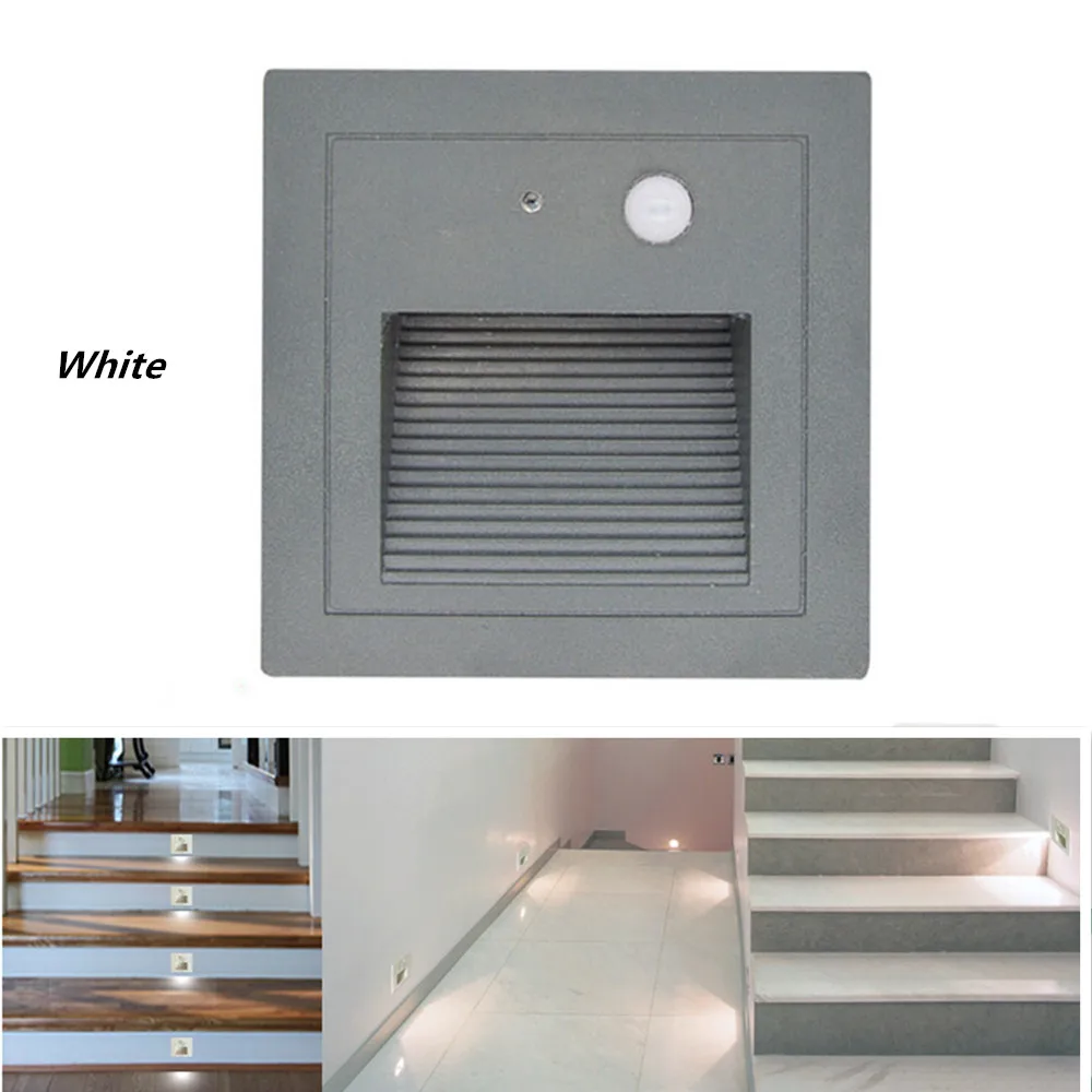 Gray white AKDSteel светодиодный индукционный шаговый светильник для человеческого тела, декоративный угловой светильник - Испускаемый цвет: Gray white