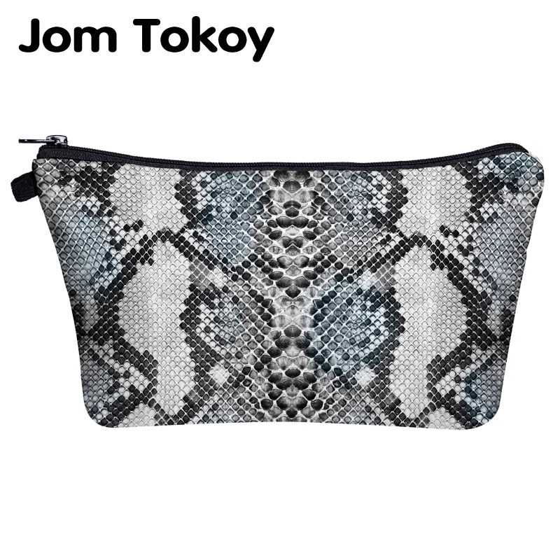 Jom Tokoy косметичка печать змеиной мешок для косметики Органайзер женская косметичка