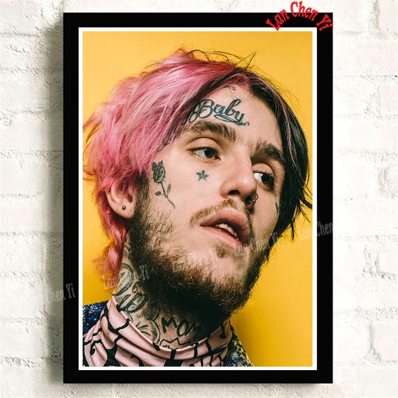 Красный Lil Peep бумага с покрытием плакат для кафе высокое качество печати рисунок ядро декоративная живопись 42*30 см - Цвет: Красный